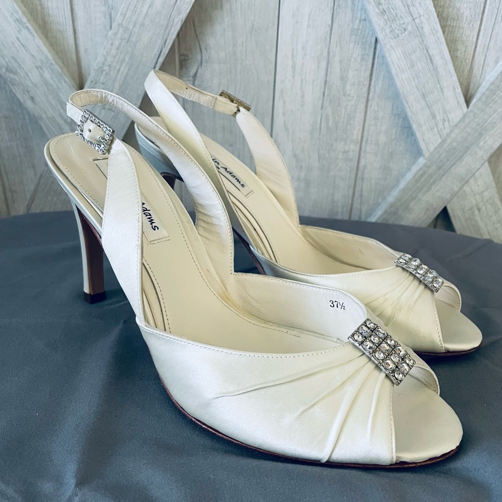 Benjamin Adams London Heels Ivory Duchess Silk Wedding Party Bridal Wear Shoes